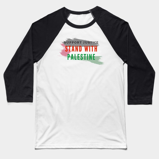 Stand with Palestine Baseball T-Shirt by maryamazhar7654